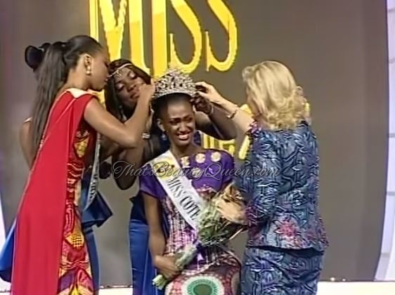 Crowning moment for the  winner of Miss Cote  D'voire 2015 , Andréa Kakou N'guessan