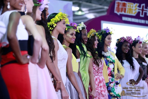 Delegates of Miss World 2015 at the Orchid fain in sanya, China