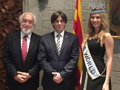 Mireia Lalaguna's home coming with Catalonian President who stated that the presidents door will always be open to listen to any projects Miss World has planned.