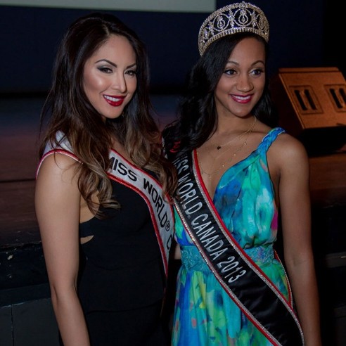 Riza Santos - Miss World Canada 2011 and Camille Munro - Miss World Canada 2013
