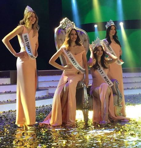 Ecem Cirpan from Bursa emerged as the winner of Miss Turkey 2015 and will represent Turkey at the Miss World 2015 pageant in in Sanya, China. Asli Melisa Uzun, 19, was crowned Miss Universe Turkey while 20 year old Hazal Suba was crowned Miss Supranational Turkey 2015 