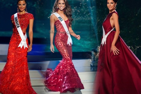 Universe Jamaica, Kaci Fennell; Miss USA, Nia Sanchez, and Miss Russia Universe, Yulia Alipova 