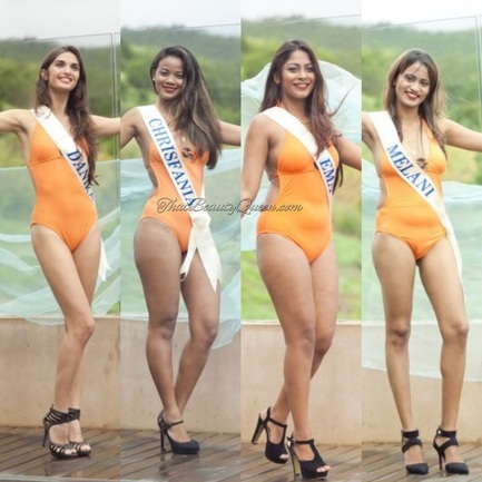 Miss Mauritius 2015 Finalists - anika Atchia, Marie Chrisfania Estelle, Ema Faby and Melanie Lebrasse