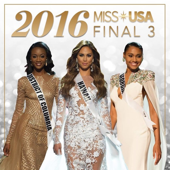 Top 3 ‪Miss USA 2016 ‎Miss District of Columbia USA‬,  ‪‎Deshauna Barber‬; ‎Miss Georgia USA ‬ - ‪Emanii Davis‬; ‪‎Miss Hawaii usa‬ -‪Chelsea Hardin‬