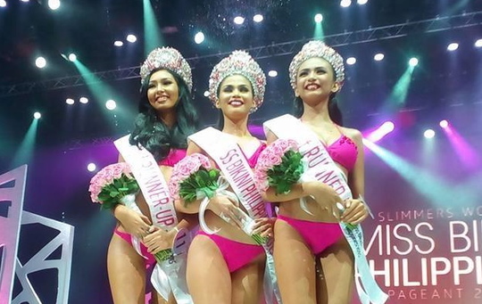 Miss Bikini Philippines 2015, Fatima Alsowyed, first runner-up Angelou Gonzales, and second runner-up Nicole Dichoso