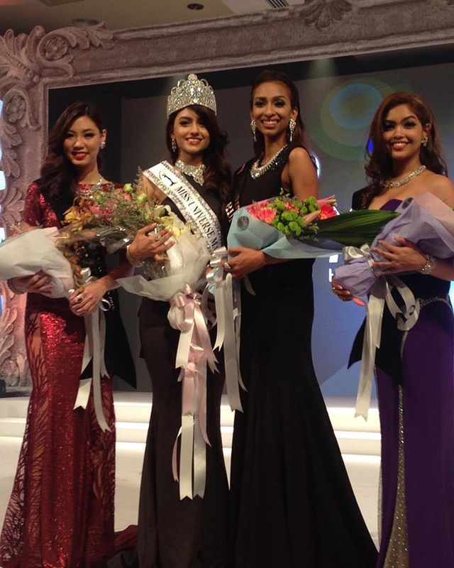 Miss Universe Malaysia 2016 Kiran Jassal  and her runners up Swarna Naidu Dhivya Dhyana Lina Soong Nisha Sema