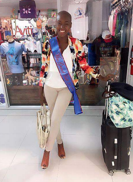 Miss Grand Haiti 2015 en route to the the grand finale of the Miss Grand International 2015 pageant in Bangkok Thailand