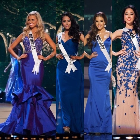 Our beauty queens serve it in their various gowns worn at the Miss Universe 2014/2015 pageant in Doral, Miami. Tegan Martin, Miss Australia; Miss Japan, Keiko Tsuji; Miss Hungary, Henrietta Keleman and Miss Korea, Ye Bin Yoo l