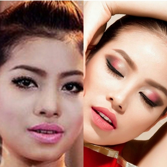 Pham Huong Miss Universe Vietnam before and after extensive  alleged surgery