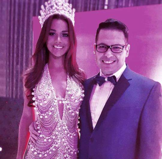 Miss Dominican Republic Universe 2015, Clarissa Molina alongside the Venezuelan designer, Mr. Douglas Tapia.