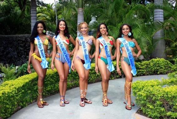 Miss Jamaica World Contestants (from Left) Milinda Smith-Miss Deja Resort; Kara Kia-Miss Parma Car Detailing; Kimberley McDowell-Miss Mystic Mountain; Soyini Phillips-Miss WatALand and Karole Ann McPherson-Miss Exclusiv Vodka
